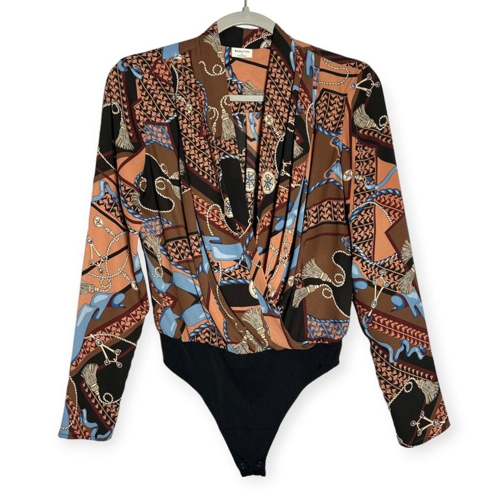 Aritzia Babaton Ambrose Contour Thong Bodysuit SIZE XS V-Neck Long Sleeve